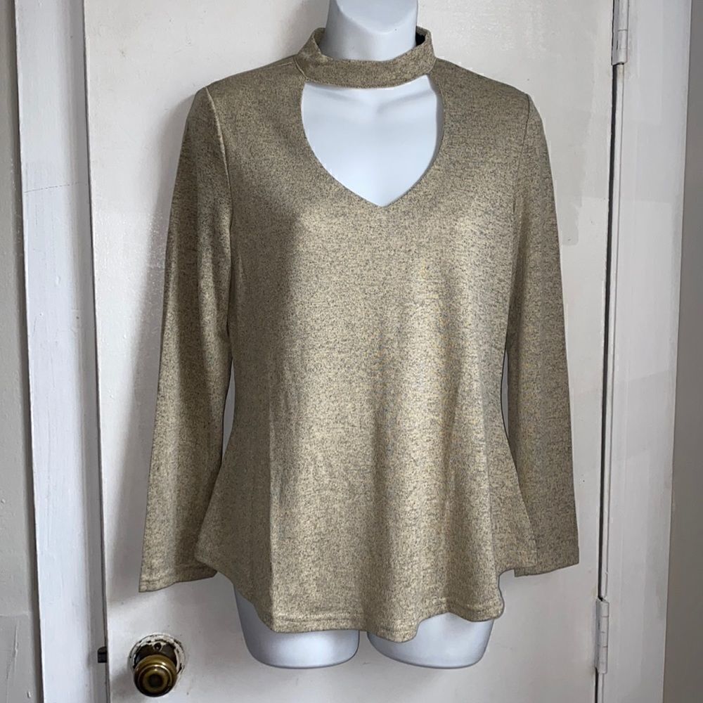 CBR Oatmeal Choker Neck Sweater-S